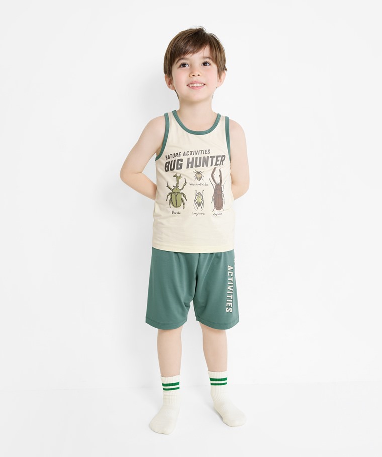 宅家舒適家居系列：童 · 輕涼印花背心家居套裝,童 · 毛圈配條中筒襪