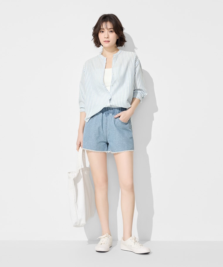 純棉牛仔輕便短褲-女