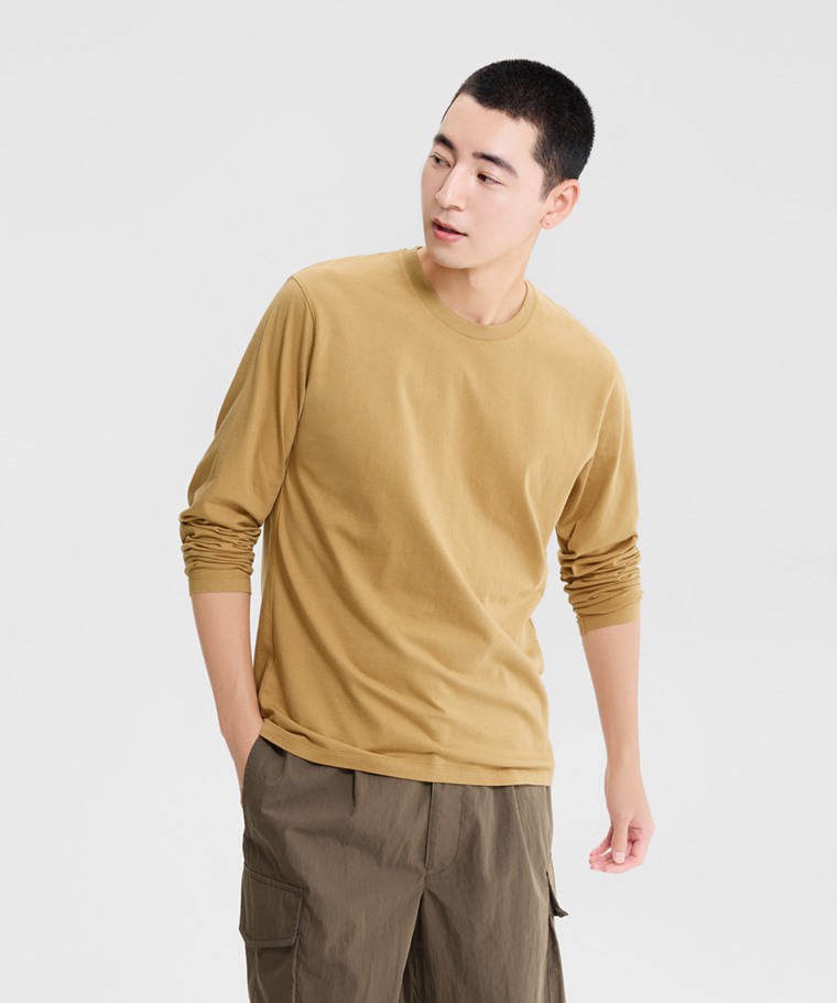 初秋新品上市：男 · 純棉圓領長袖T恤