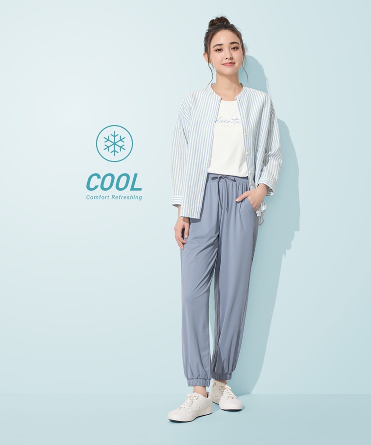 涼感輕薄束口褲-女