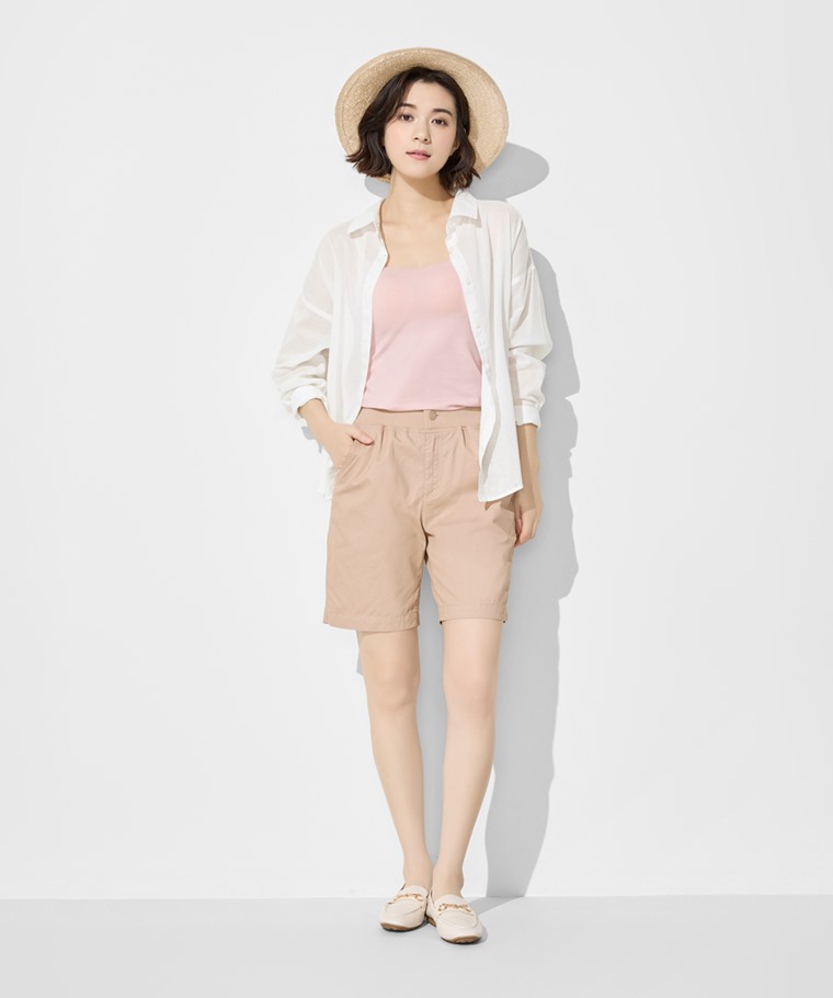 羅紋緊帶五分褲-女