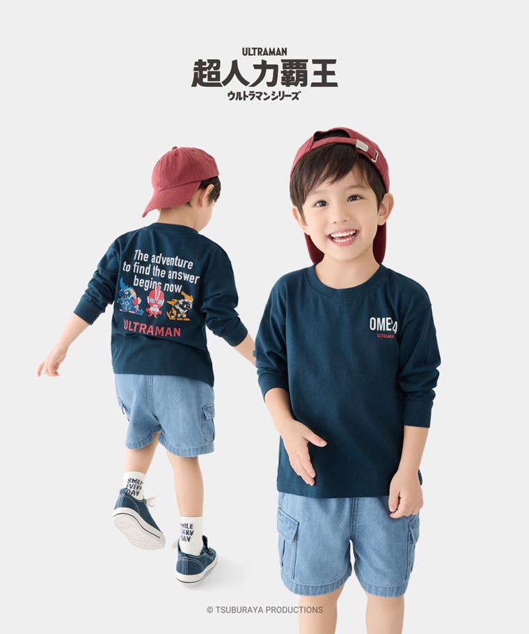 超人力霸王寬版長袖印花T恤-04-童