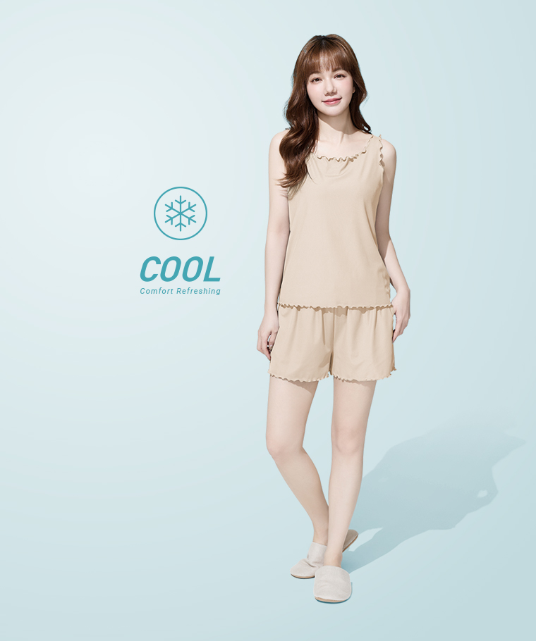 輕涼羅紋木耳邊背心-女