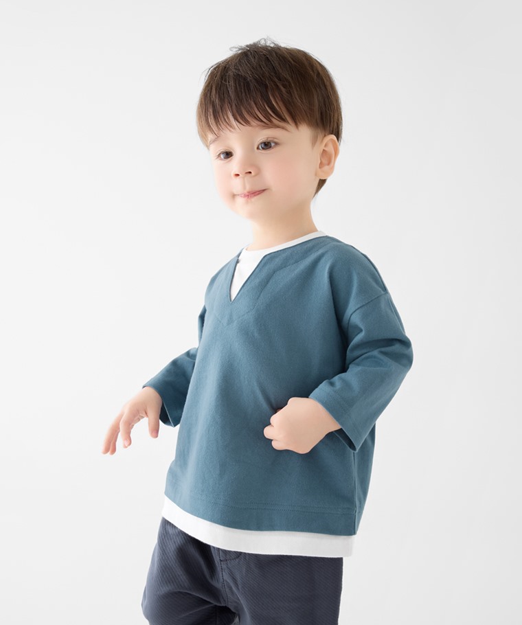 純棉假兩件拼接上衣-Baby