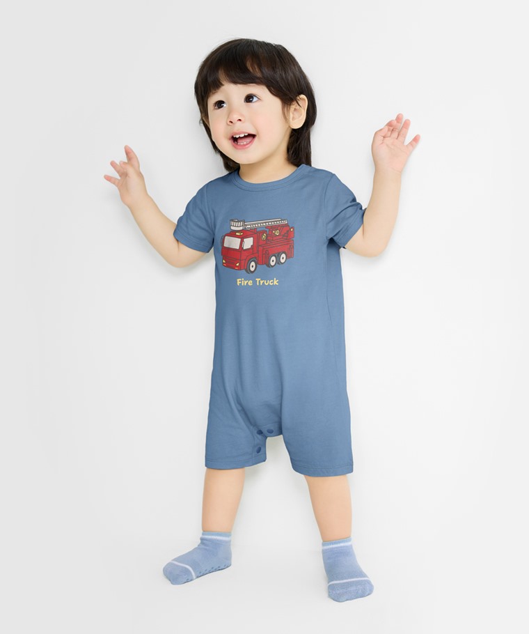 純棉車車印花連身衣-Baby