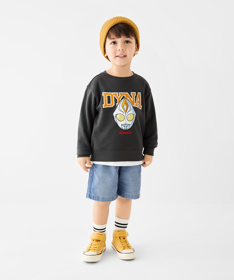 超人力霸王毛圈印花圓領衫-03-童