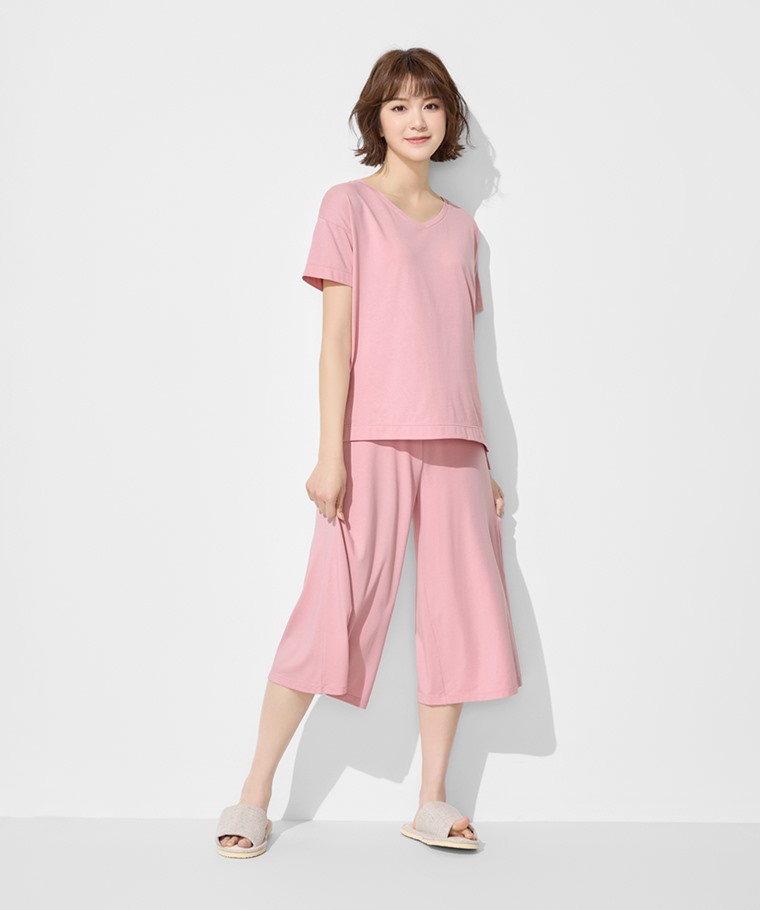 莫代爾七分褲家居套裝-女