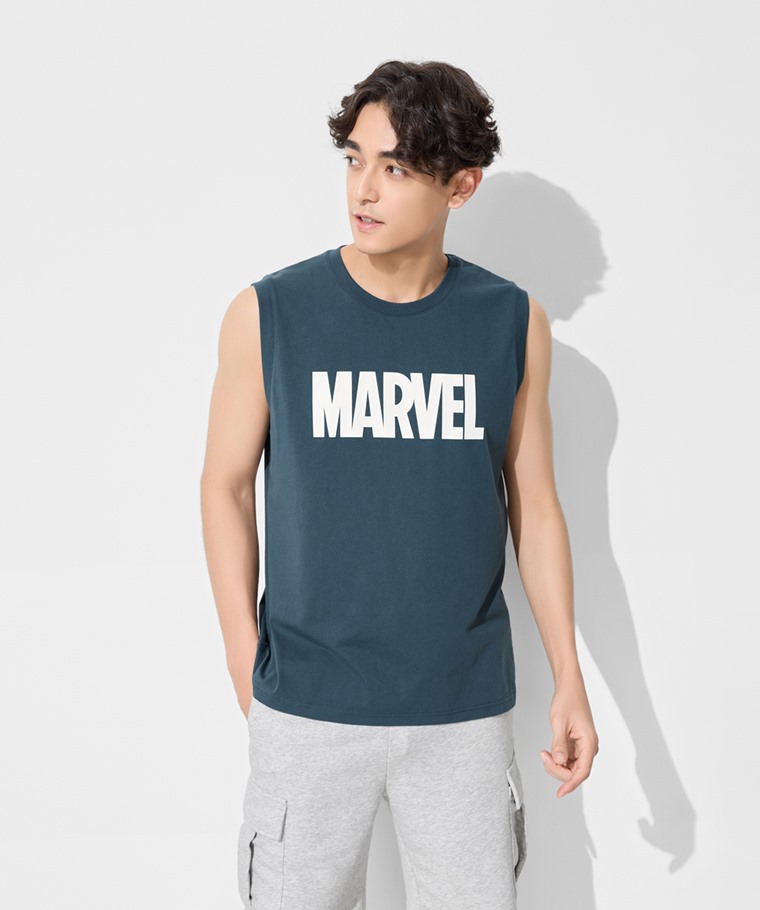 漫威系列純棉印花背心-男