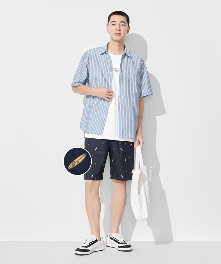 椰樹印花輕便短褲-男
