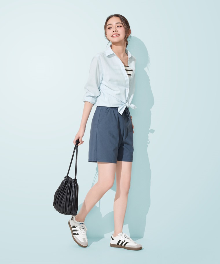 涼感短褲-女 - 經檢測Q-max值達0.17以上，提供瞬間涼感膚觸，帶來夏日清爽新體驗。