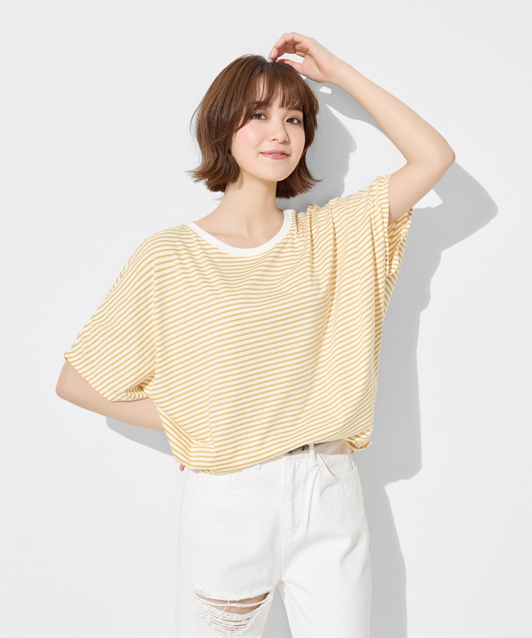 莫代爾連袖條紋上衣-女