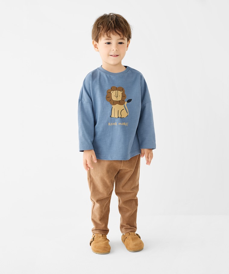 燈芯絨休閒長褲-童