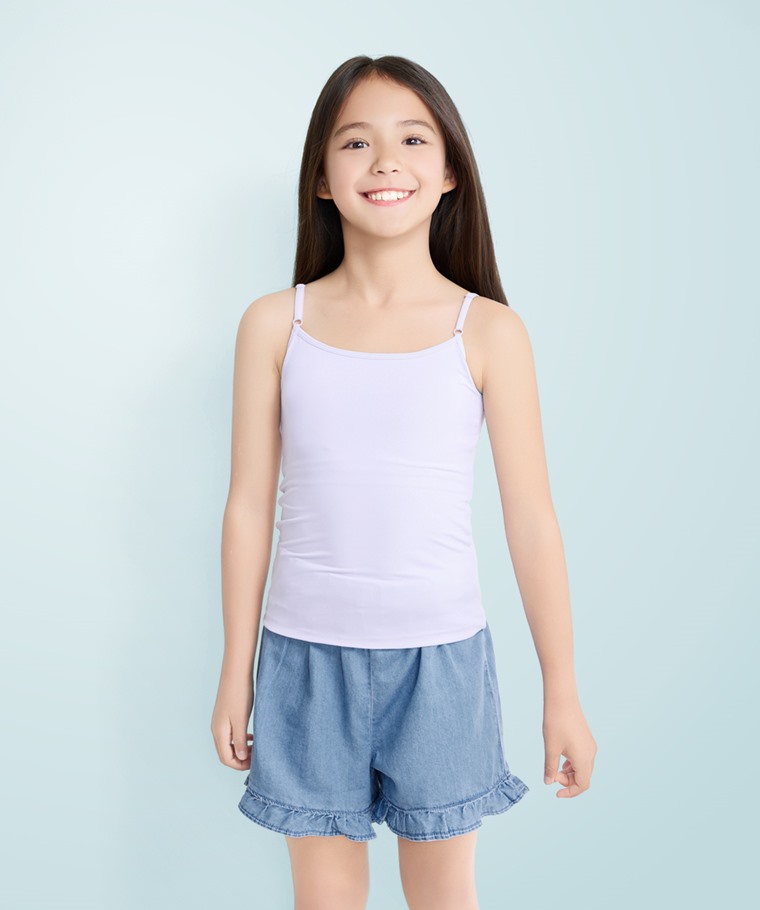 輕涼固定式Bra細肩帶背心-女童