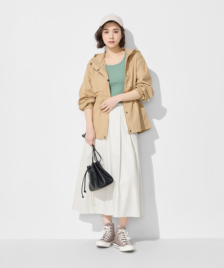 水洗連帽抽繩外套-女