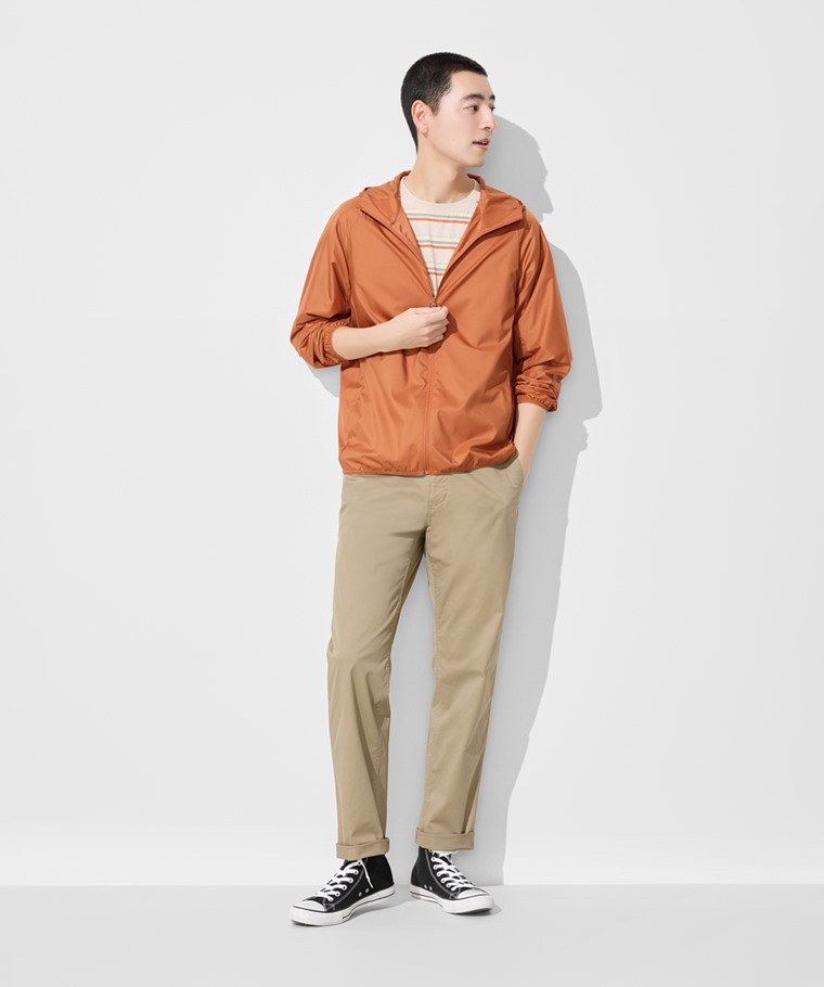 輕型彈性直筒卡其褲-男