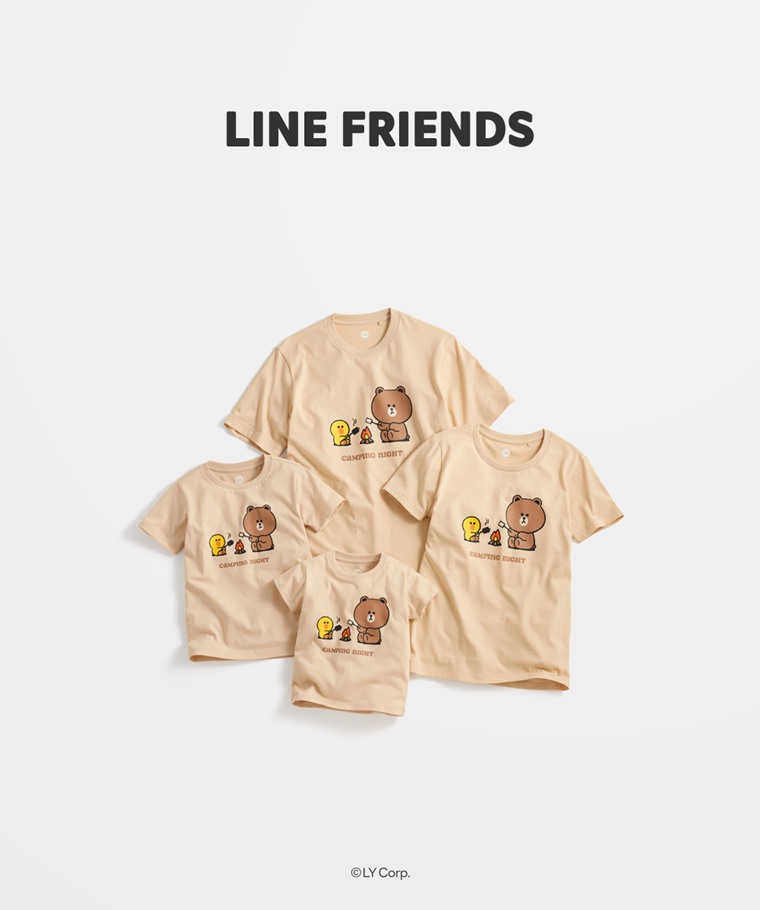 親子/情侶系列：Baby · LINE FRIENDS印花T恤-02,女 · LINE FRIENDS印花T恤-02,男 · LINE FRIENDS印花T恤-02,童 · LINE FRIENDS印花T恤-02