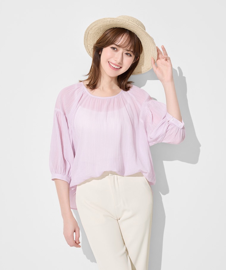 春夏女裝新品：女 · 棉質紋理七分袖上衣,女 · Bra細肩帶背心