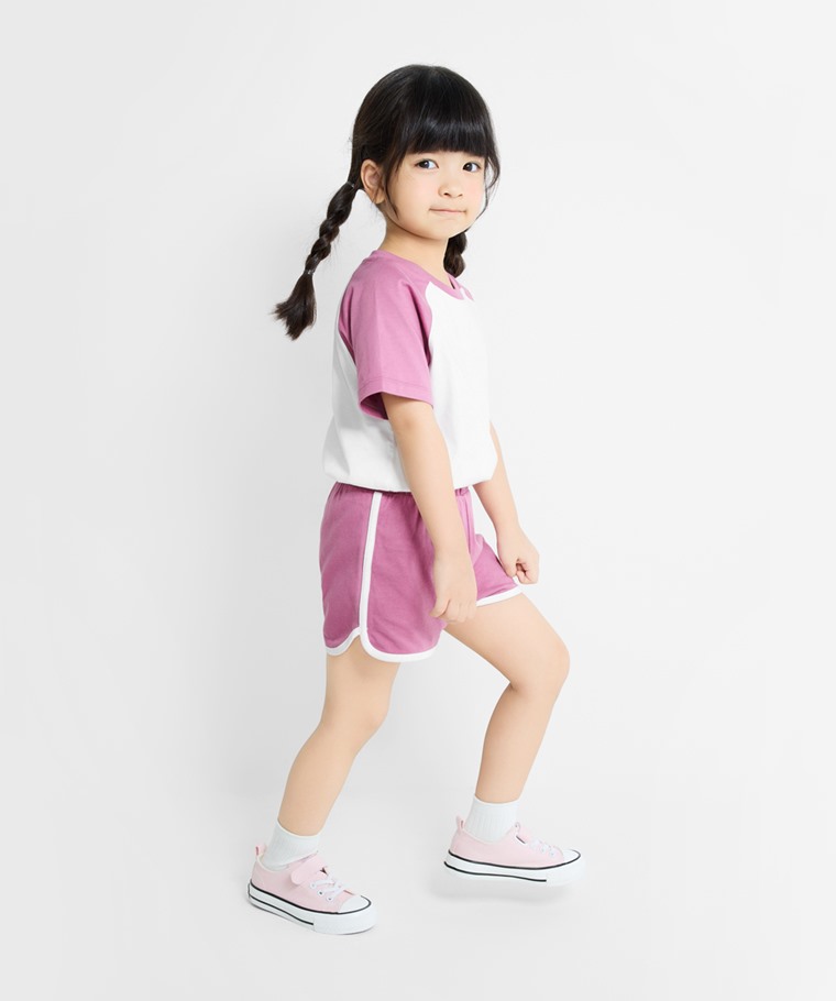 純棉滾邊鬆緊短褲-童