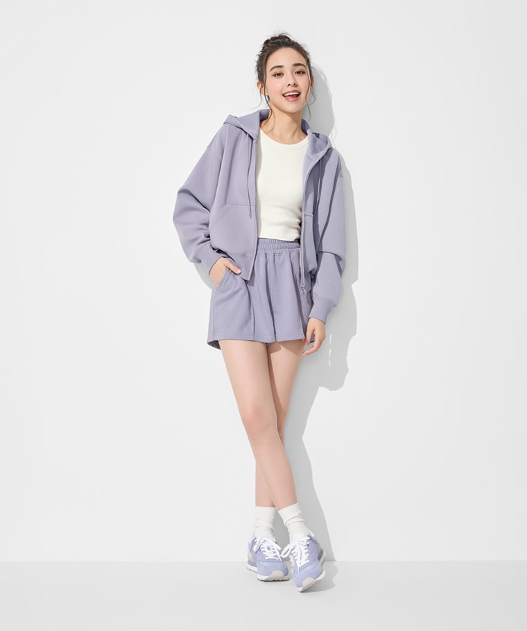 毛圈寬鬆休閒短褲-女