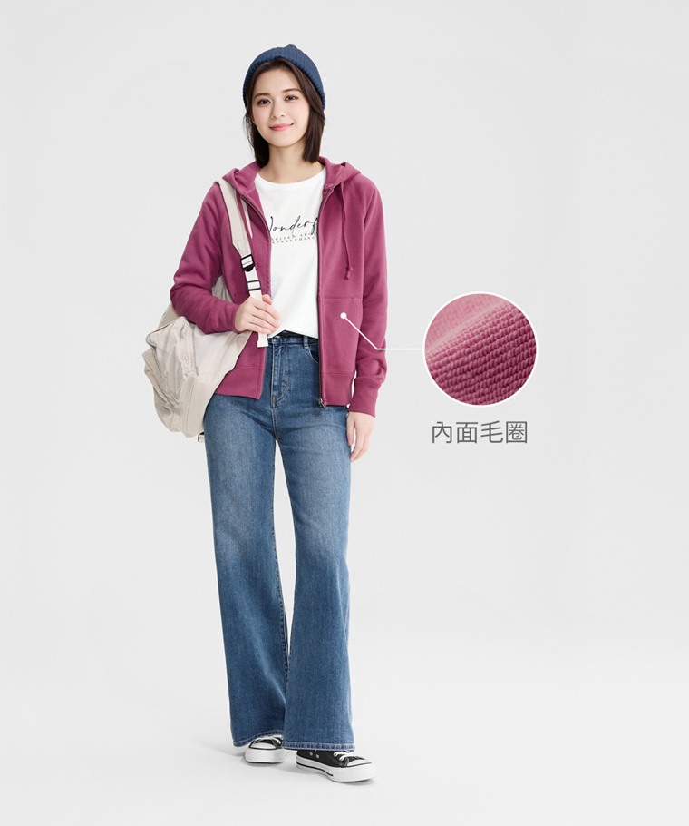 毛圈連帽外套-女