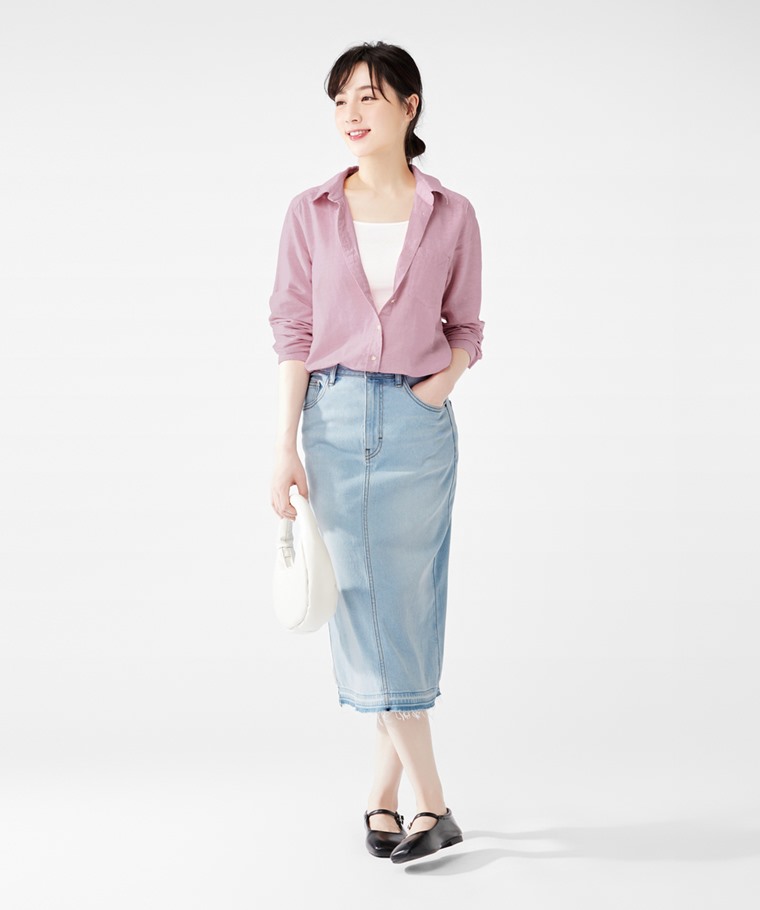 棉麻長版襯衫-女