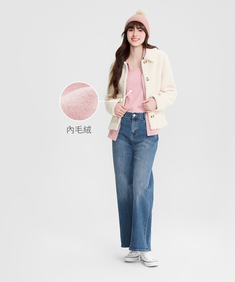 毛絨背心-女 - 表層彈性針織，內層細緻毛絨，帶來溫暖包覆感，舒適好穿。