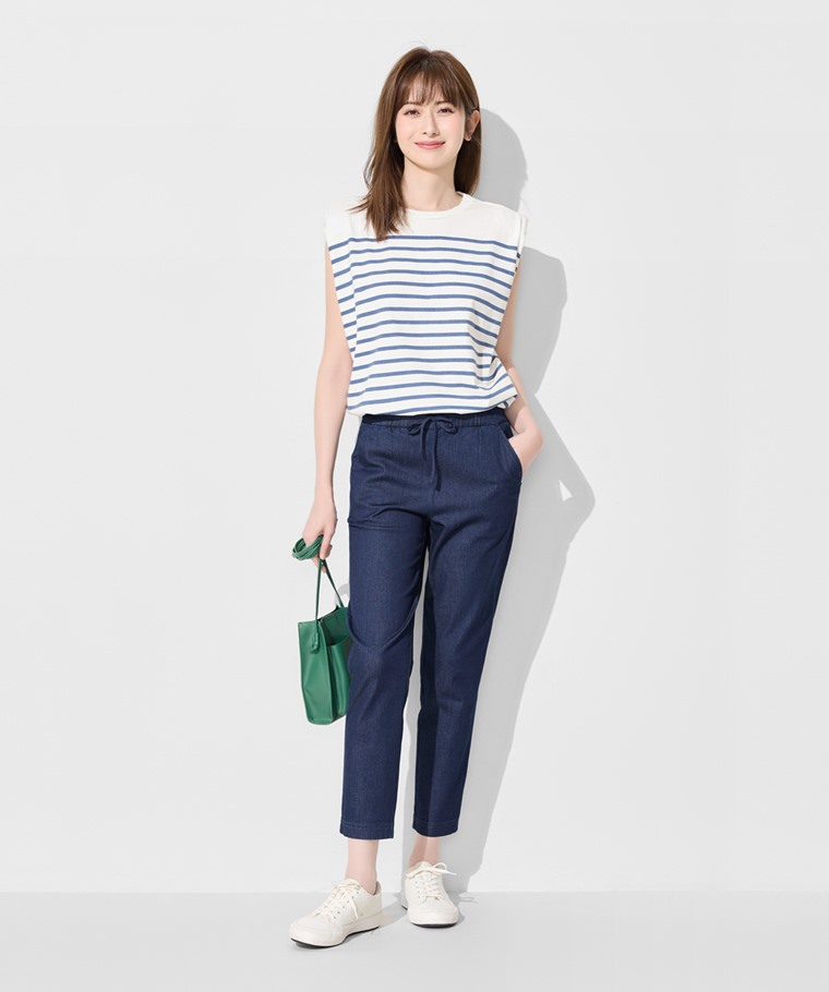 軟牛仔九分褲-女