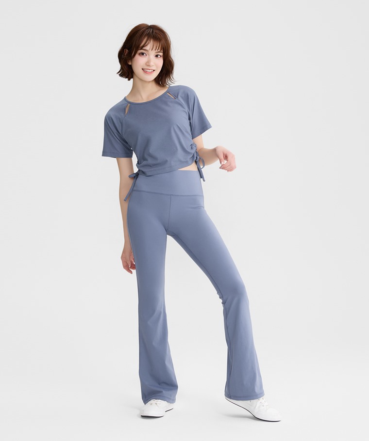 吸排抽繩短版T恤-女