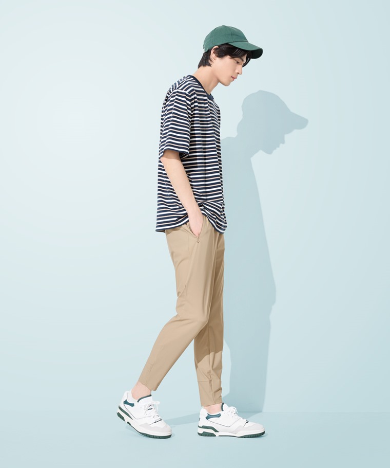 涼感彈力褲-男 - 經檢測Q-max值達0.13以上，提供瞬間沁涼舒爽的穿著感。