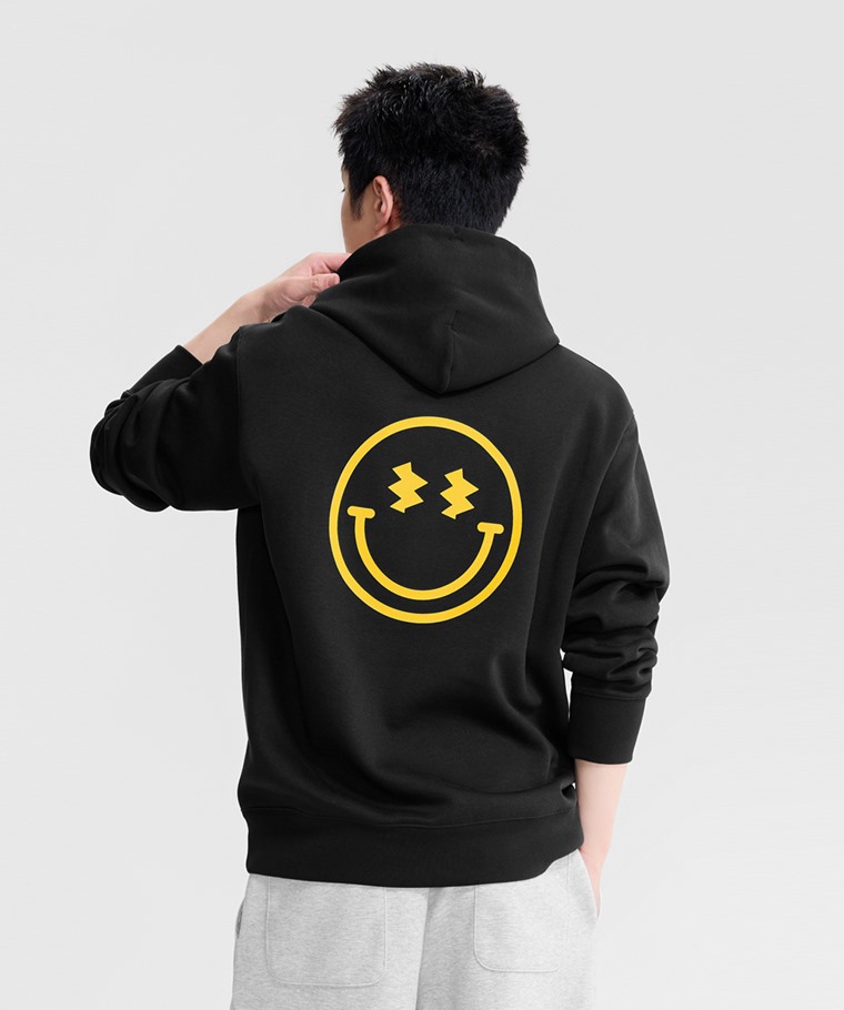 S.W.SMILEY®刷毛印花連帽衫-02-男