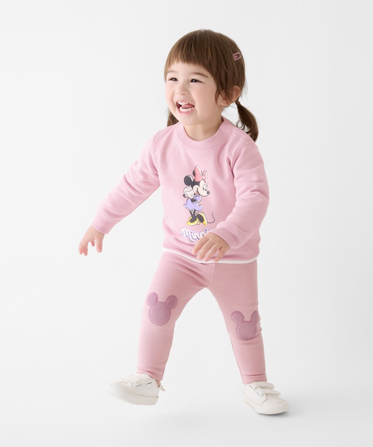 迪士尼系列毛絨貼布繡緊身褲-Baby - 九分緊身褲版型，貼合身形，日常活動靈活自在。