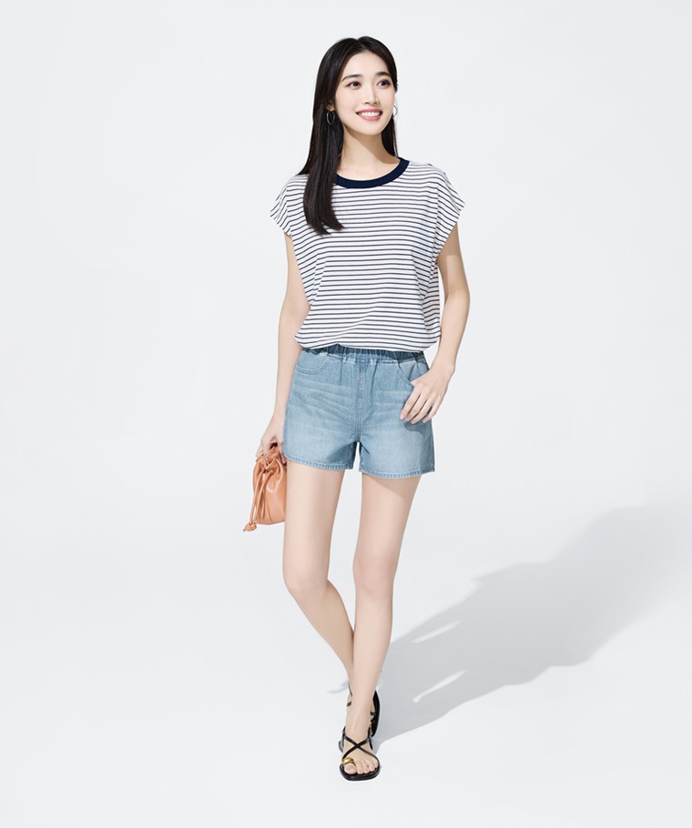 純棉牛仔輕便短褲-女