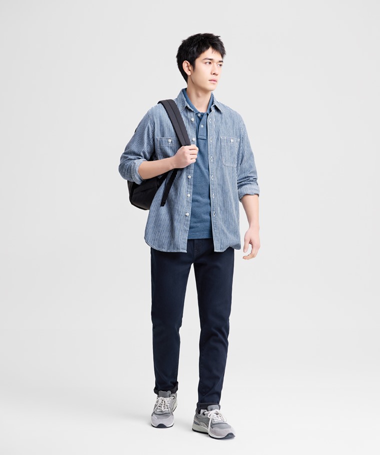 彈性仿針織牛仔褲-男