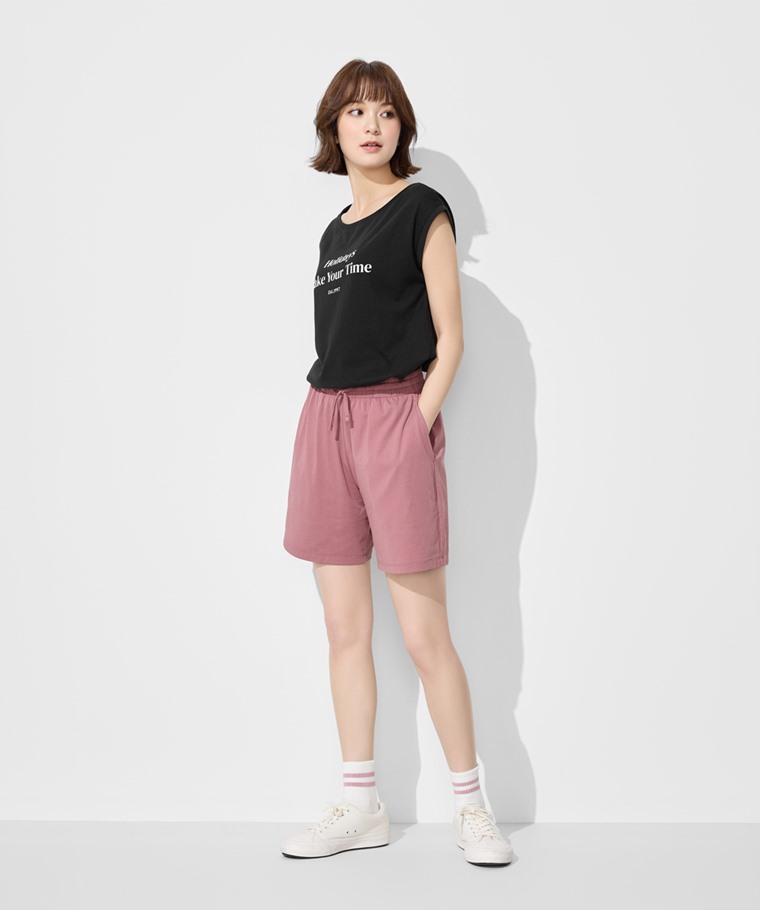 快乾棉休閒短褲-女