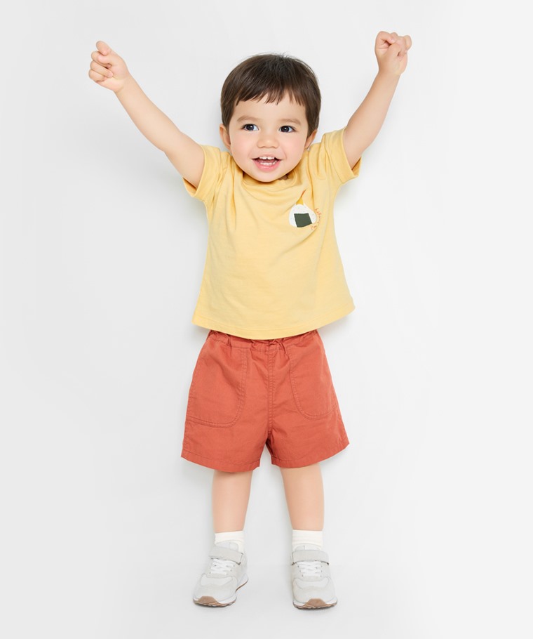 春夏嬰幼兒新品：Baby · 竹節棉美食印花T恤,Baby · 寬羅紋中筒襪(3入),Baby · 純棉輕便短褲