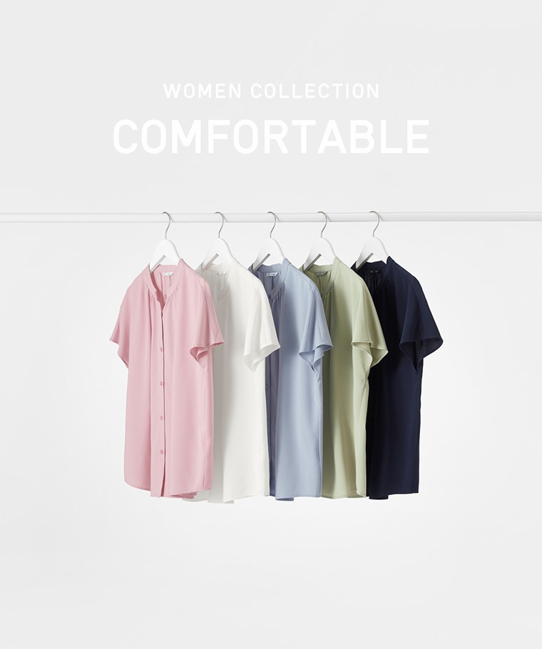 職場穿搭推薦：女 · 嫘縈立領連袖襯衫