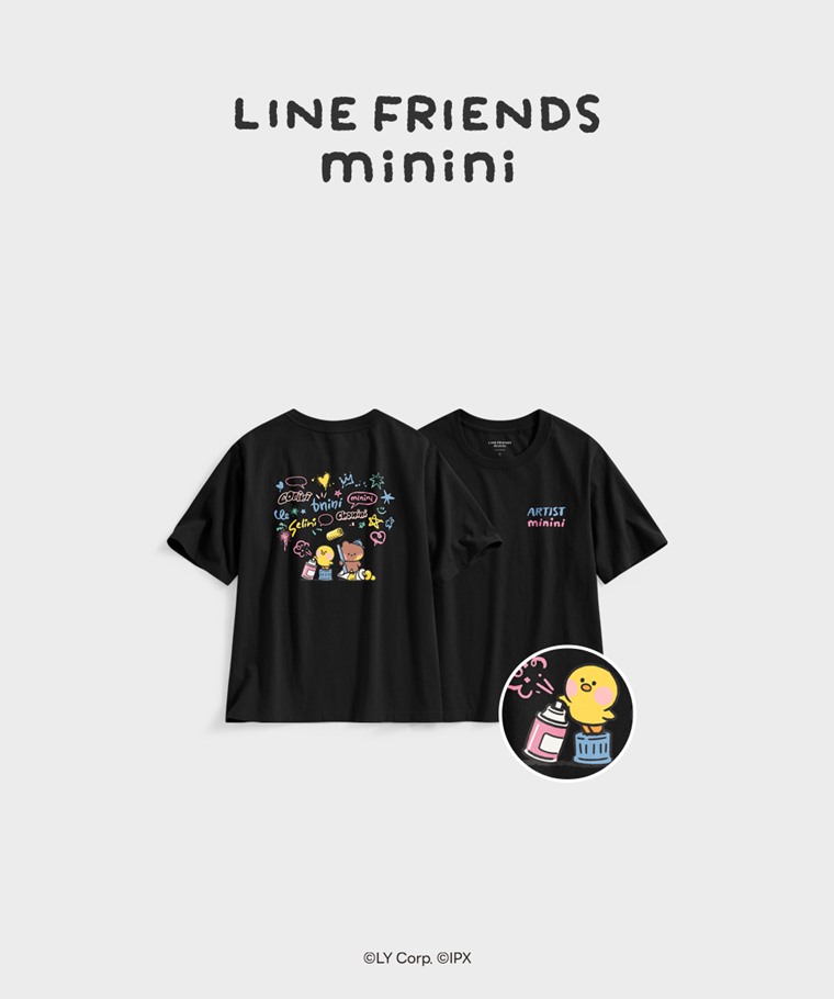 聯名系列T恤-WOMEN：女 · LINE FRIENDS minini寬版印花T恤-05
