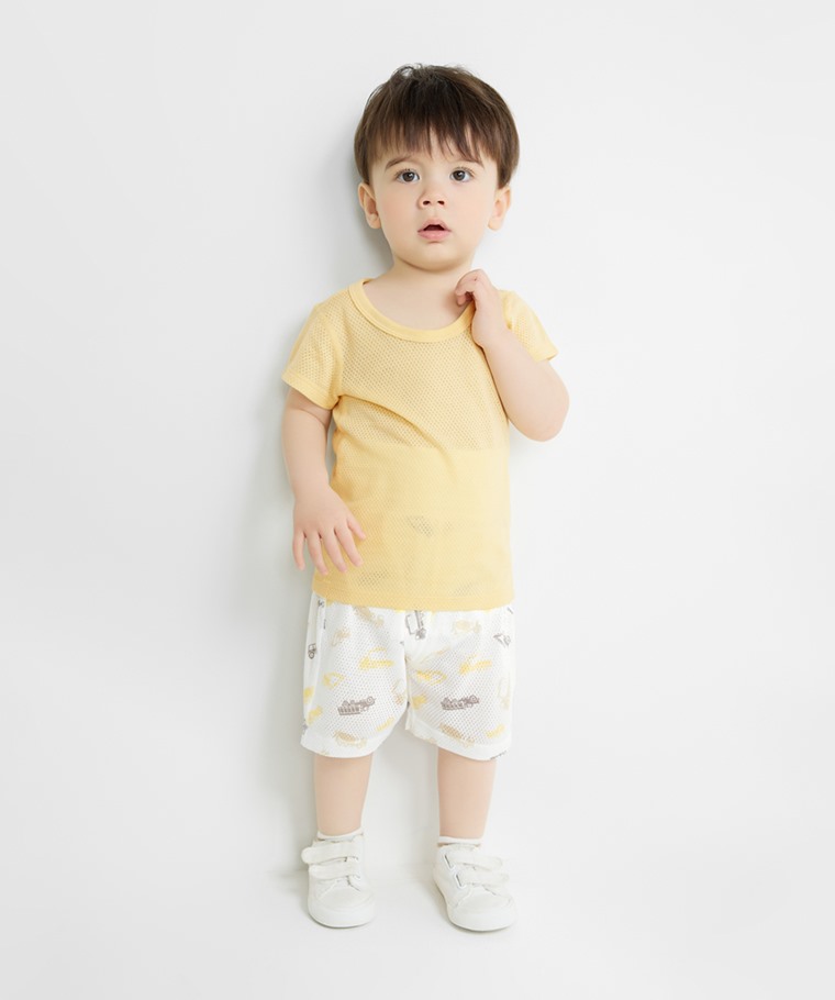 棉質網眼印花高腰褲-Baby