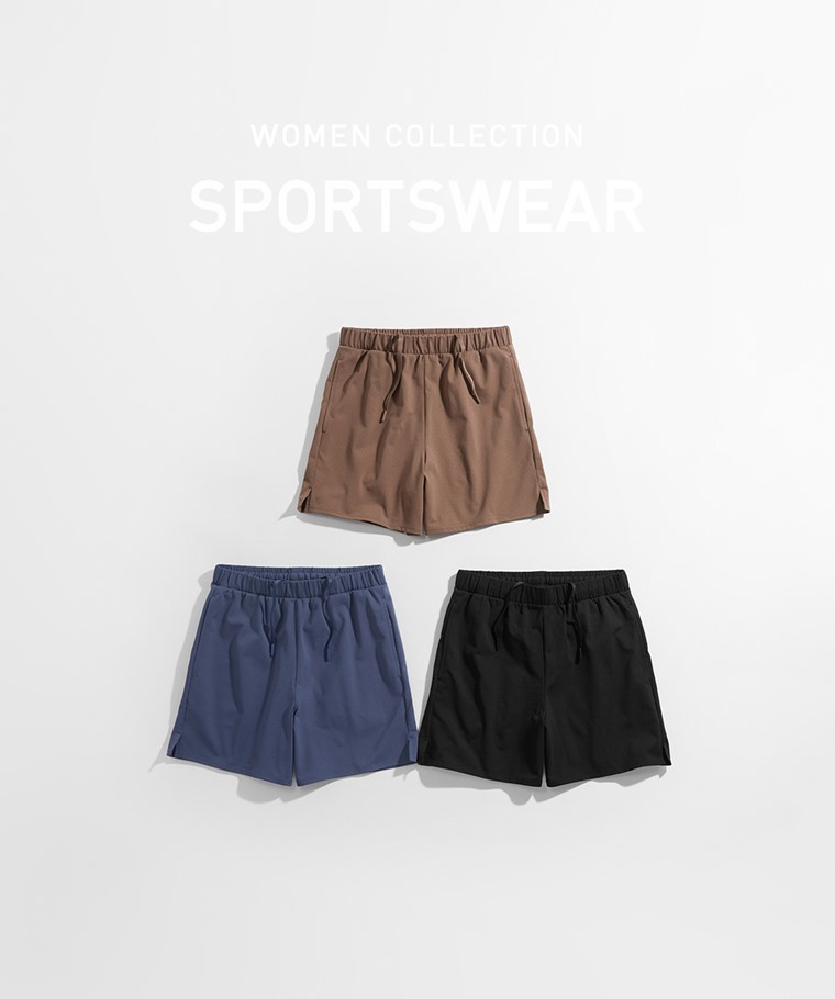 吸排彈性網眼短褲-女