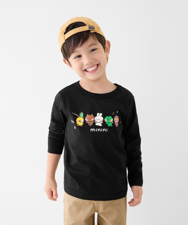 LINE FRIENDS minini長袖印花T恤-01-童