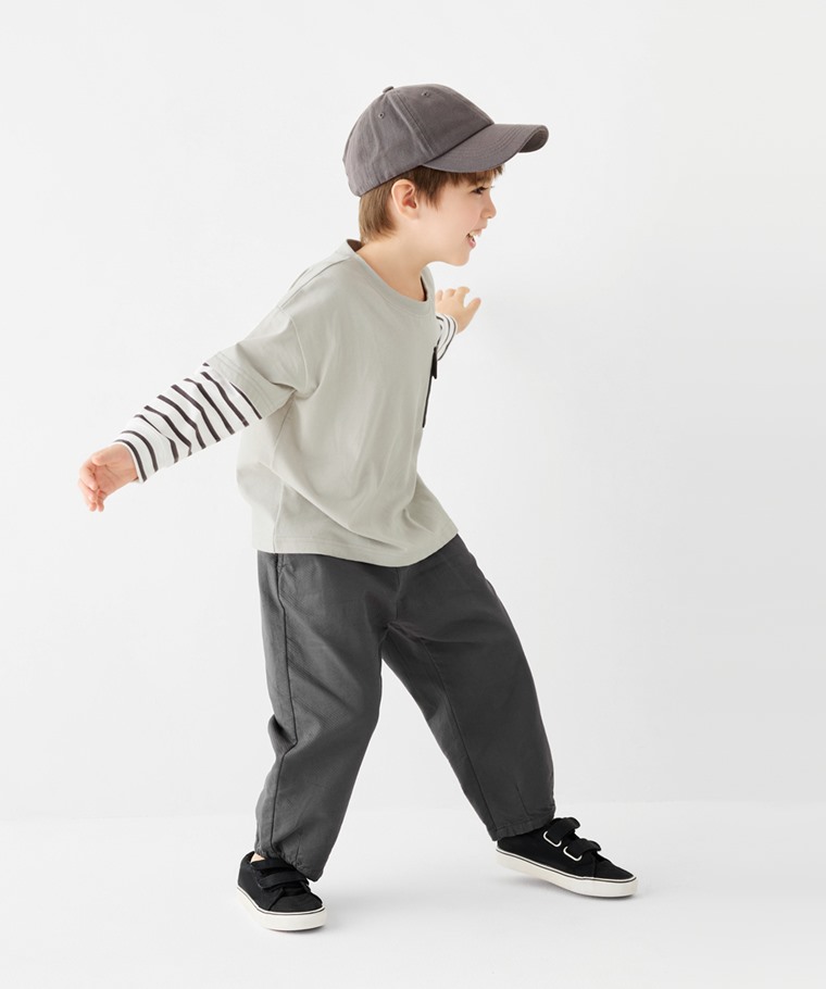 寬鬆休閒九分褲-童