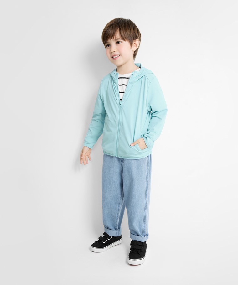 吸排抗UV網眼連帽外套-童