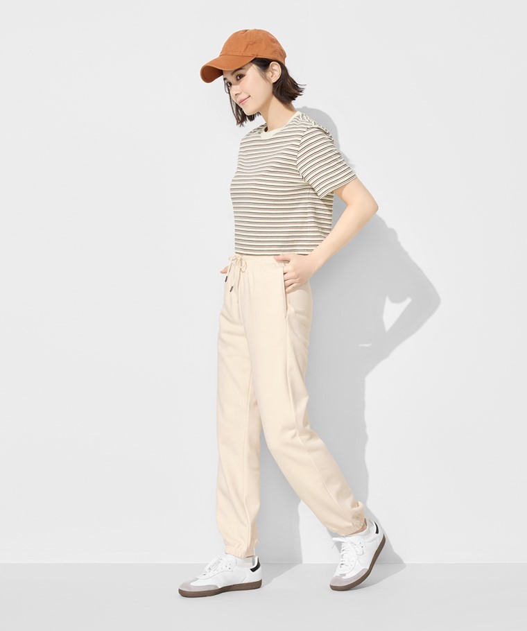 毛圈寬鬆束口長褲-女