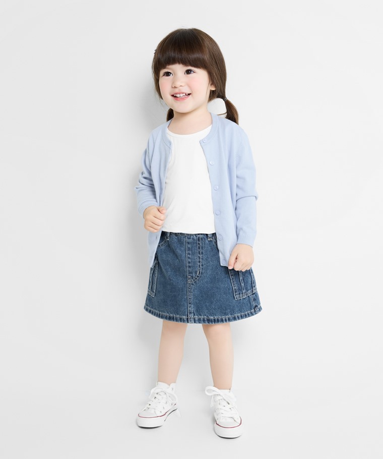 春夏童裝新品：童 · 輕涼圓領短袖T恤,童 · 棉質針織外套,童 · 牛仔工裝連褲短裙