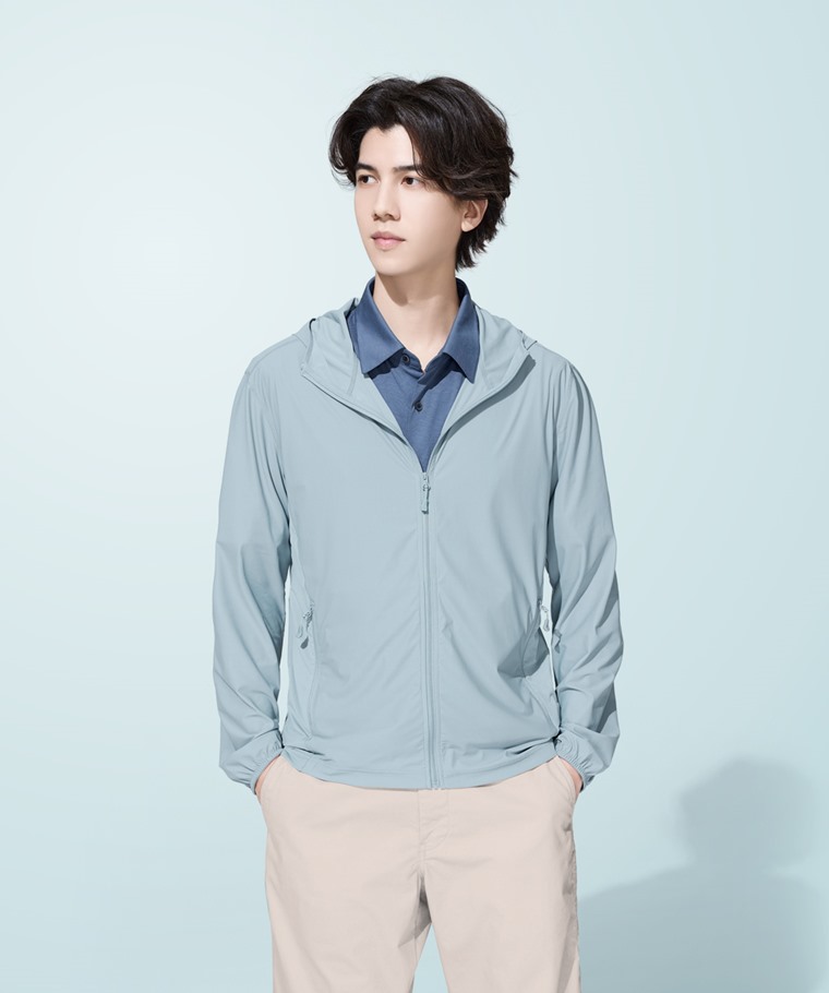 涼感抗UV連帽外套-男