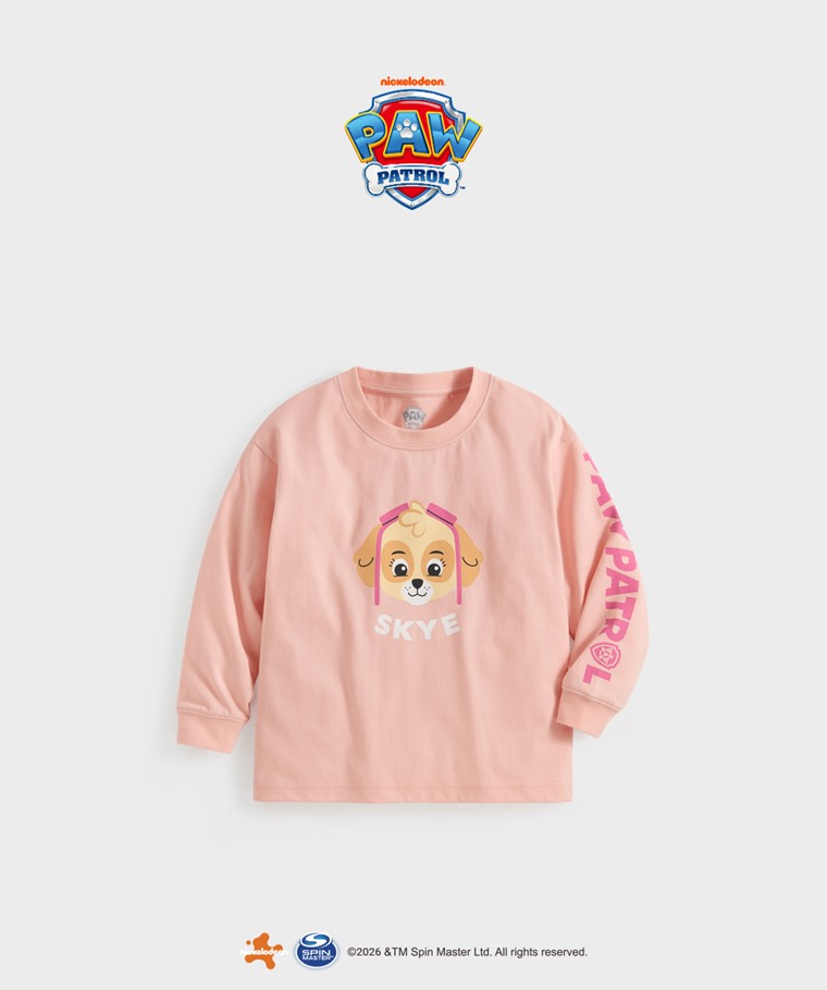 聯名系列T恤-KIDS：童 · 汪汪隊立大功寬版長袖印花T恤-02