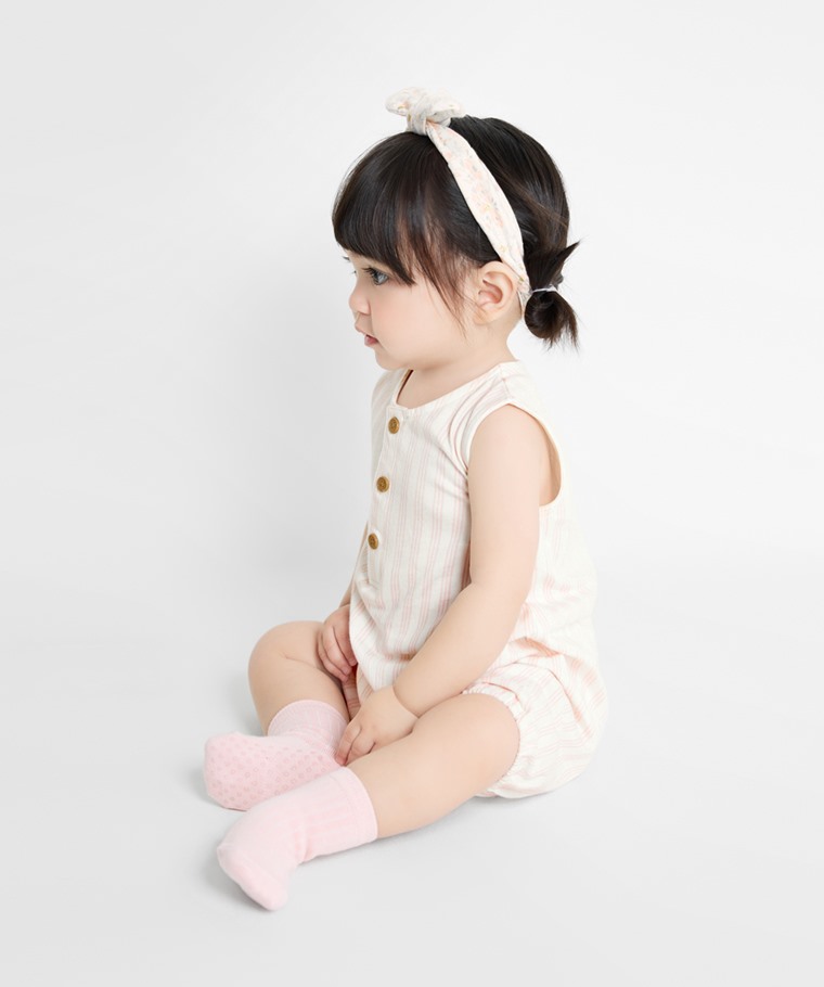 條紋印花無袖連身衣-Baby