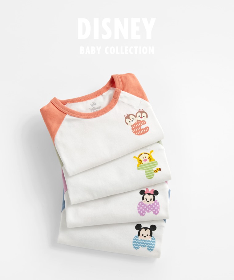 迪士尼系列純棉拉克蘭袖印花T恤-Baby