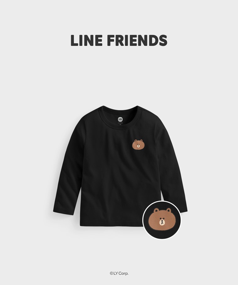 聯名系列T恤-KIDS：童 · LINE FRIENDS長袖印花T恤-01