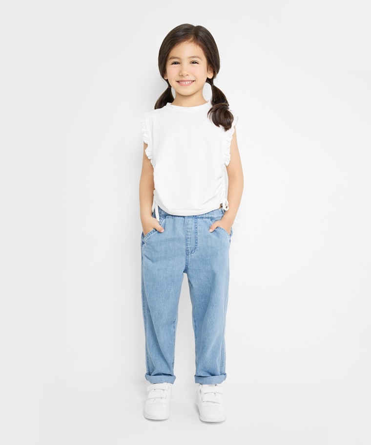 棉質寬鬆牛仔褲-童